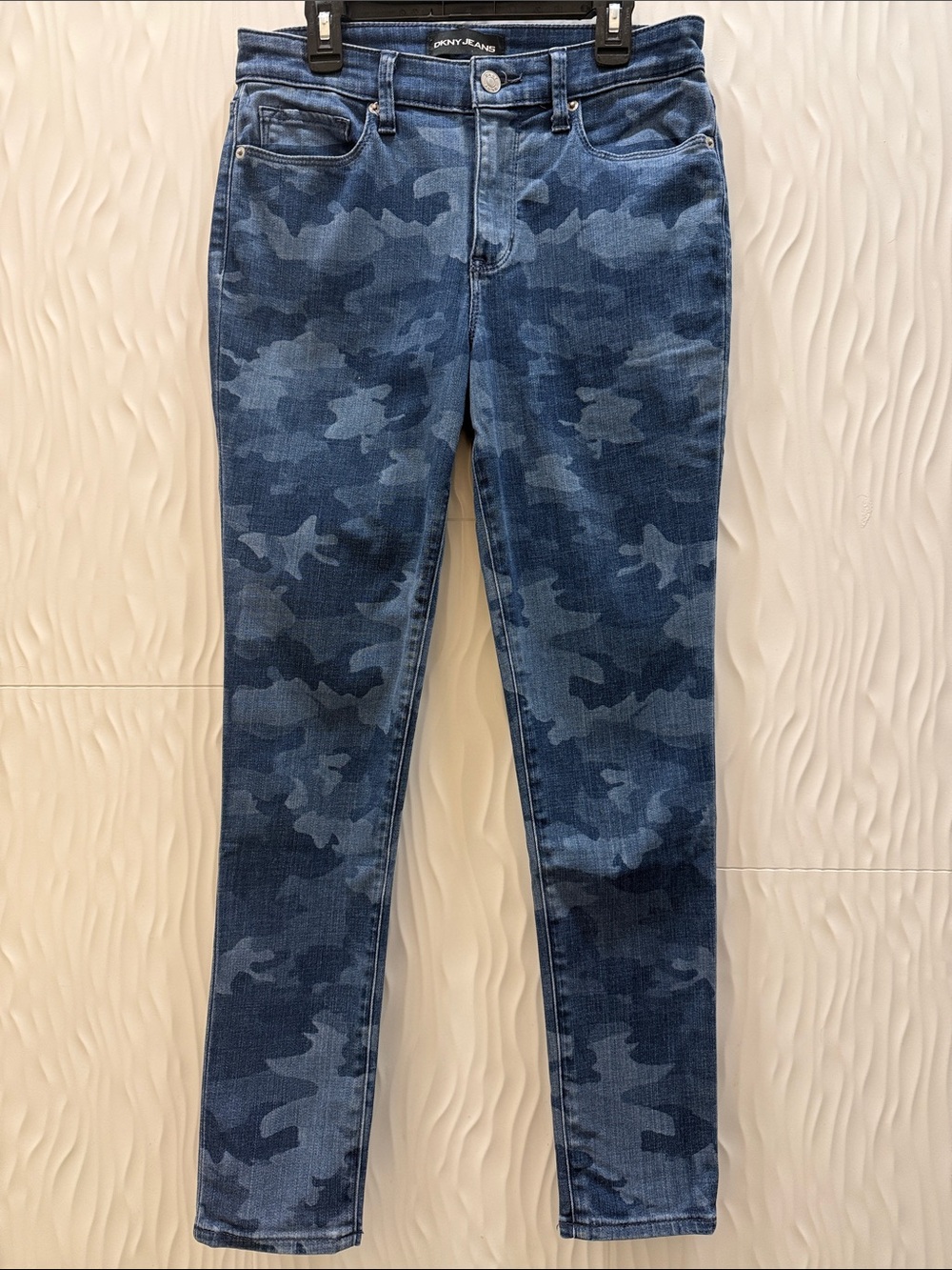 DKNY Blue Camouflage Skinny Jeans